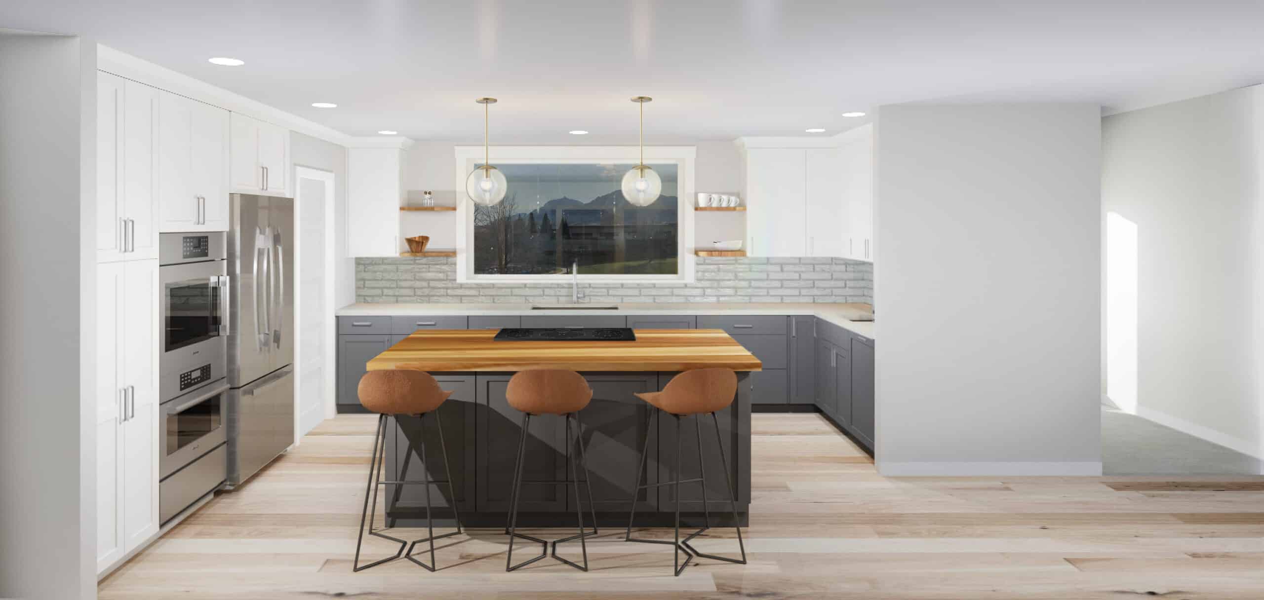 Custom Home Kitchen Rendering