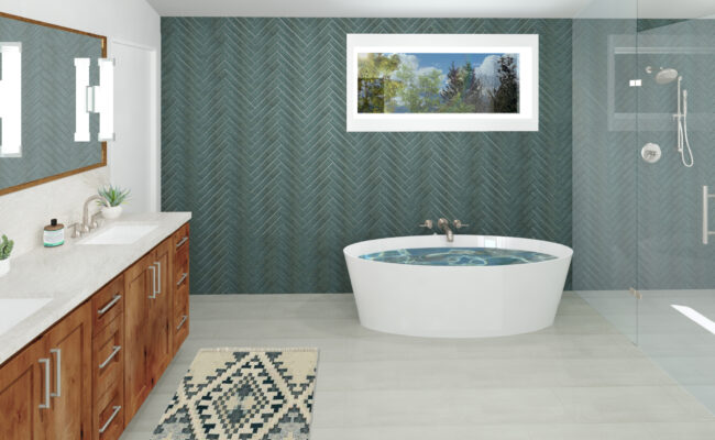 Custom Home Primary Bath Rendering