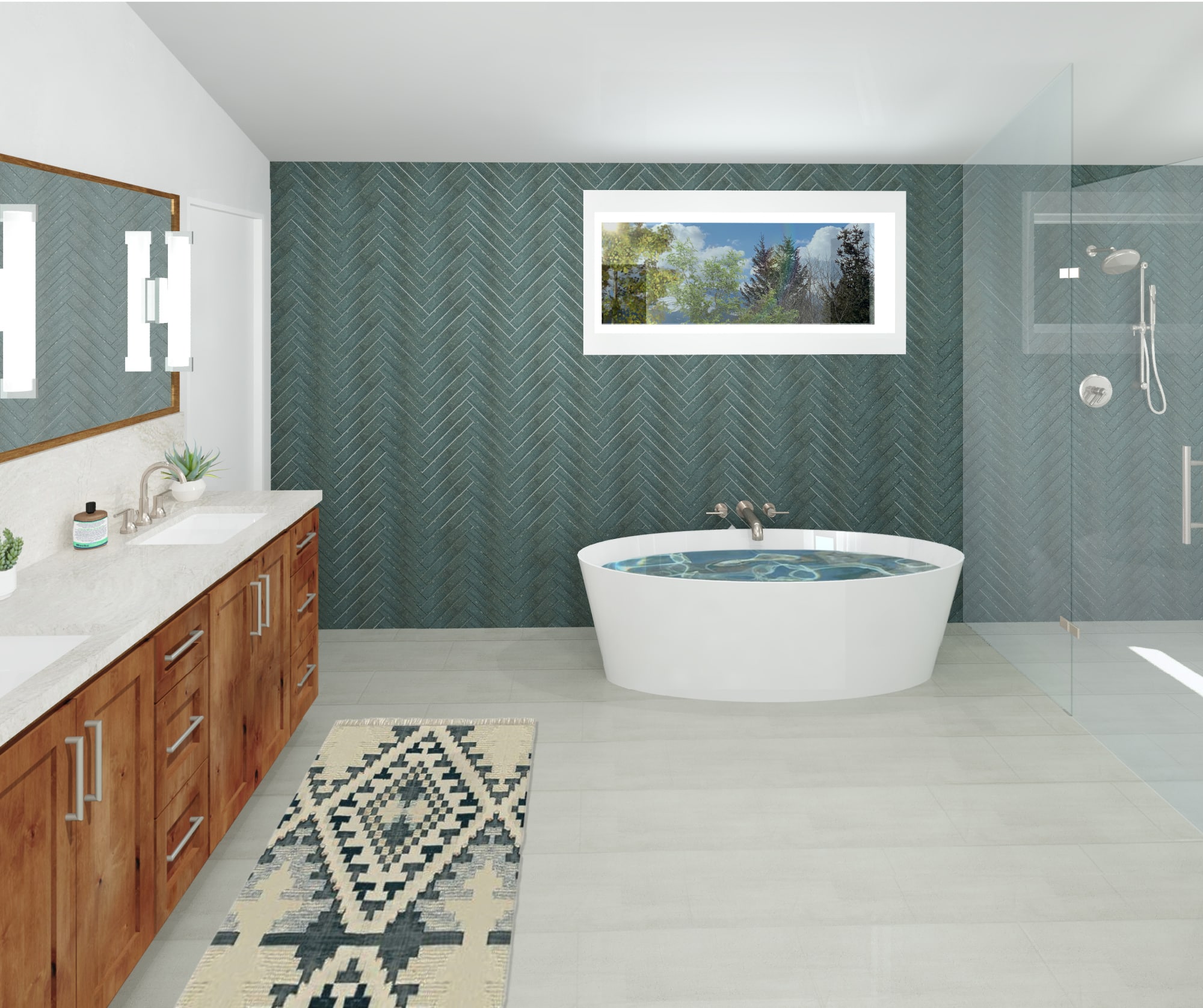Custom Home Primary Bath Rendering