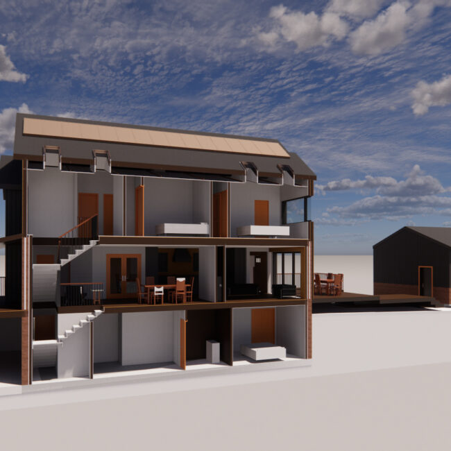 Perspective section layout rendering