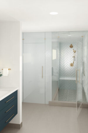 Custom Home Primary Bathroom Rendering