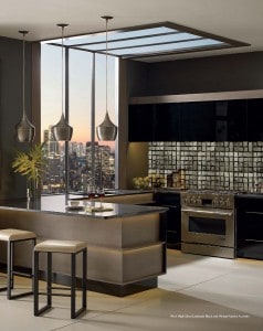 Kitchen with Ricci cabinetry and lighting