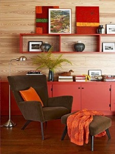 Interior with red accents