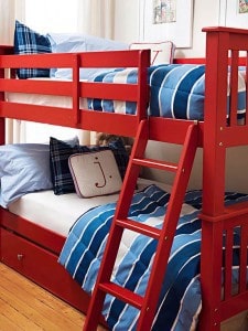 Child's bedroom with red