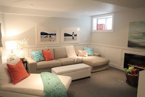 beach style basement remodel