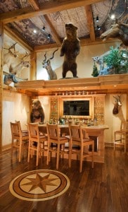 mancave with hunting theme