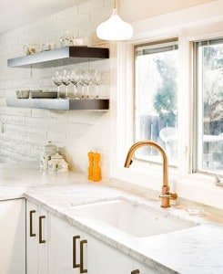 Painted Brick in White Kitchen