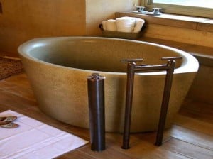 Polished Stone Soaking Tub