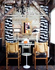 unique fabric in home office