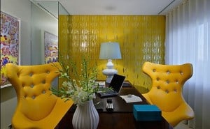Bold color scheme home office