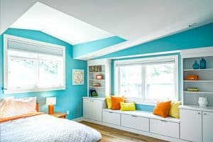 Blue Wall Bedroom