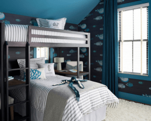 Houzz.com- OPaL LLC- Rehoboth Beach- Bunk Beds with FIsh Wall Paper