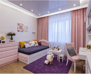 Houzz.com- Pink Kids Room with Purple Accents