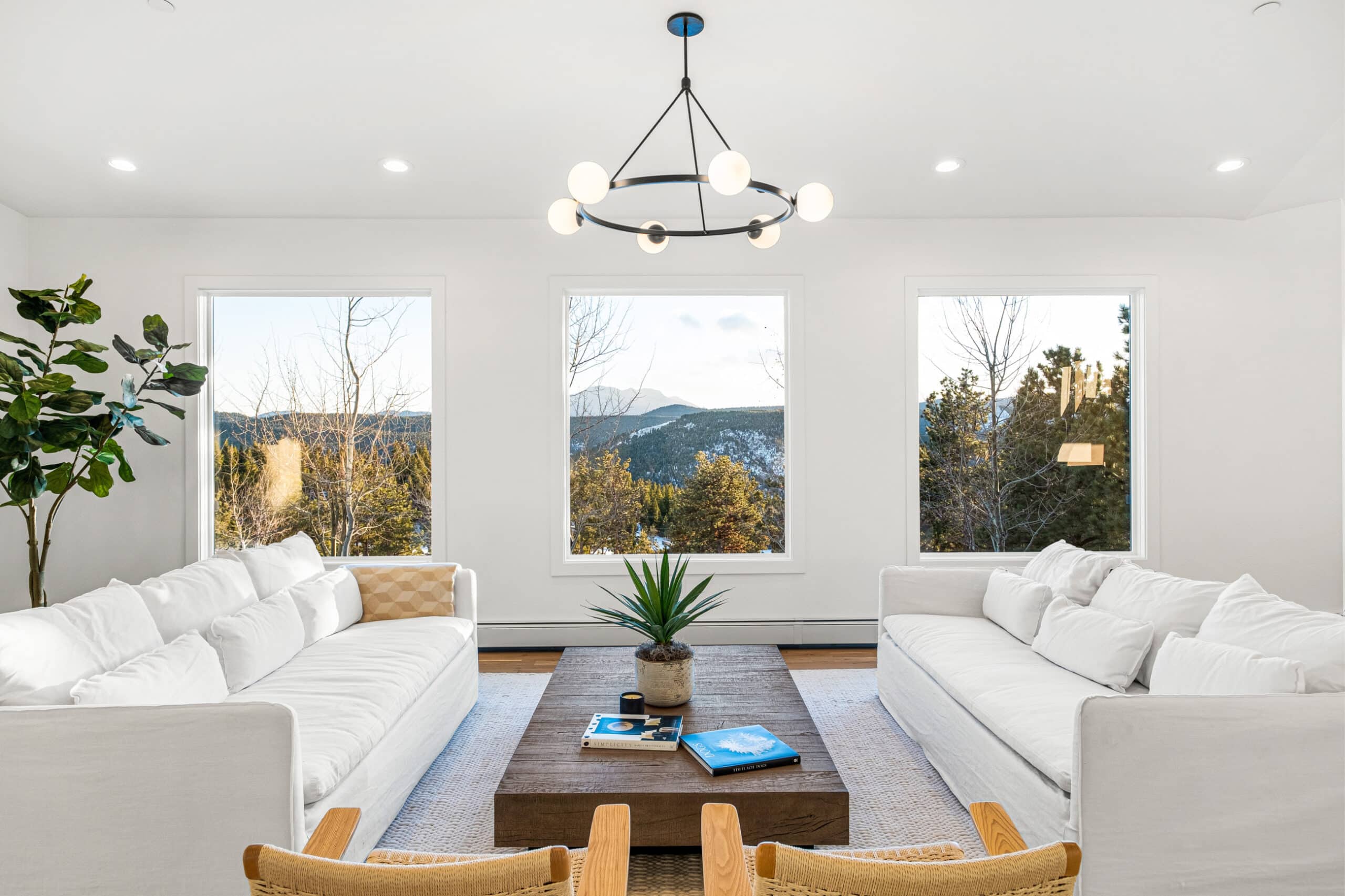 Custom Mountain Home - Living Room View