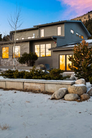 Custom Mountain Home - Exterior Side View at Dusk
