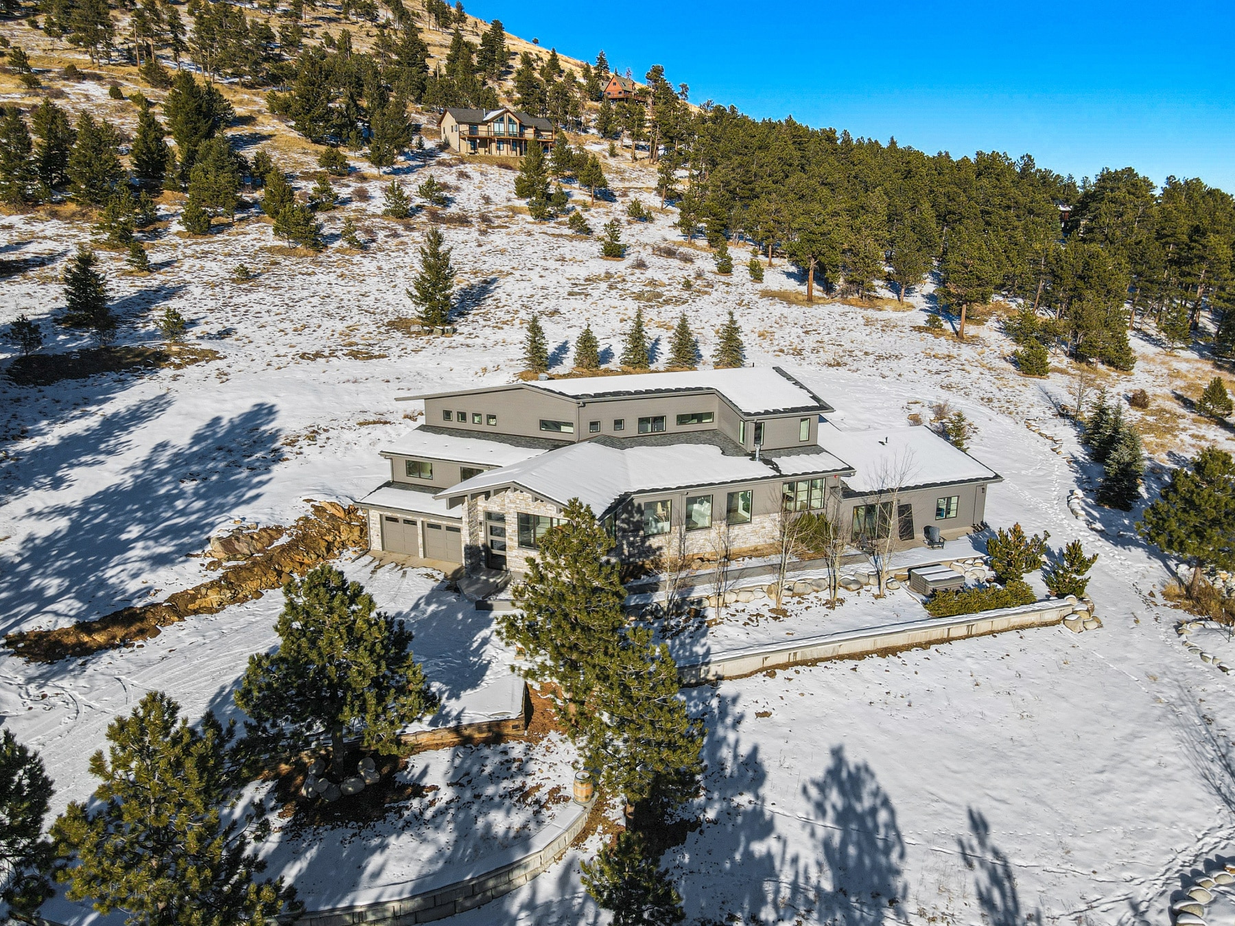 Custom Mountain Home - Home Arial View